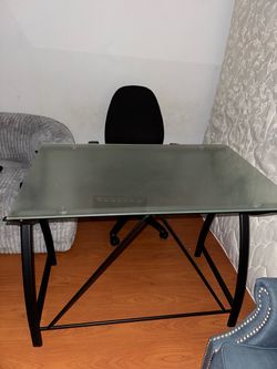 Frosted Glass Desk and chair set