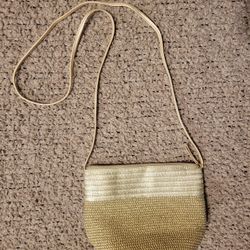 GIRLS STRAW CROSSBODY PURSE KHAKI 