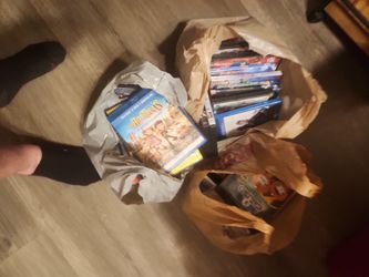 3 Bags Full Of Dvds Mostly Kids Cartoons But Alot Of Others 73 Dvds Or Blu Rays