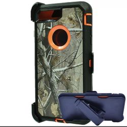 For iPhone 8 Plus Camouflage Belt Clip Case With Screen Protector