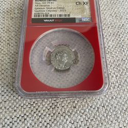 ROMAN EMPIRE TITUS, AD 79-81 AR DENARIUS CH XF / ANCIENT Coin, 1944 Years Old 