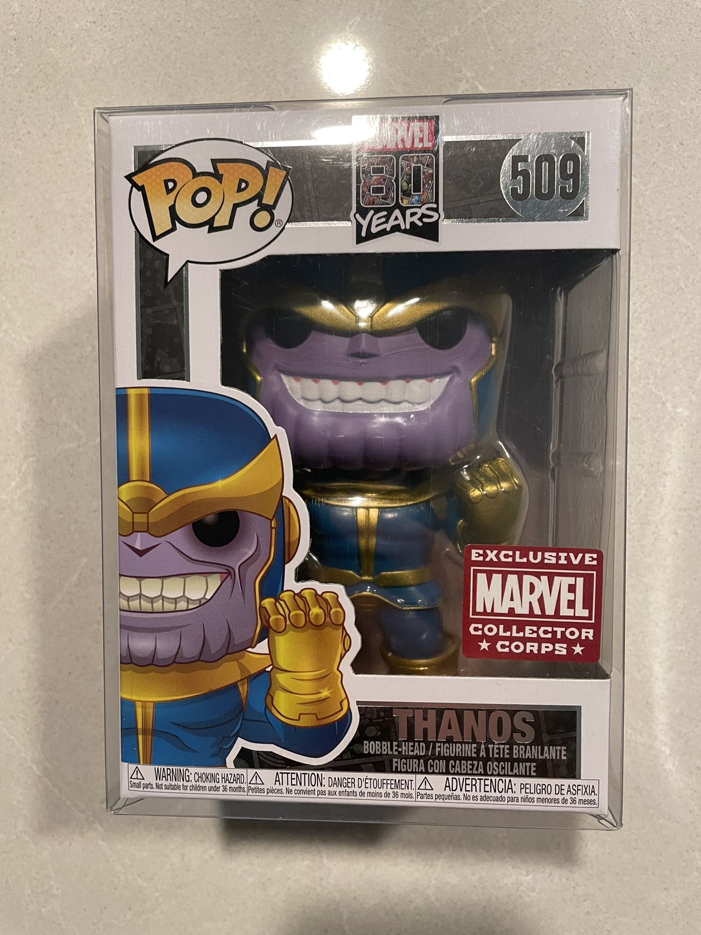 Classic Thanos Funko Pop *MINT* MCC Collector Corps Exclusive MCU 80 Years Marvel 509 with protector Avengers