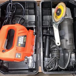 BLACK+DECKER Jigsaw & Angle Grinder Combo w/ DEWALT Case - WORKS!
