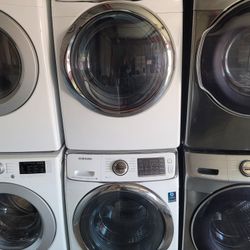 Samsung Front Load Washer And Stackable Gas Dryer Set 