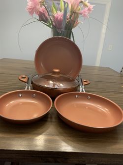 Fry pans ceramic coated copper non- stick