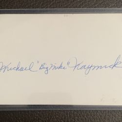 MIKE NAYMICK AUTOGRAPHED INDEX CARD 1944 ST LOUIS CARDINALS