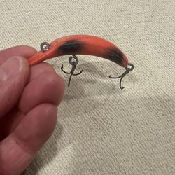  Vintage  Orange with Black Spots Flattish Lure  Fishing Trolling Plug 
