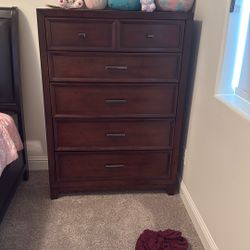 5 Drawer Chest Dresser Dark Brown