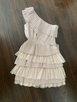 Blush One Shoulder Tiered Dress