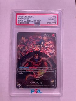 One Piece Kingdoms Of Intrigue Crocodile OP04-058 Leader Alt Art PSA 10 English