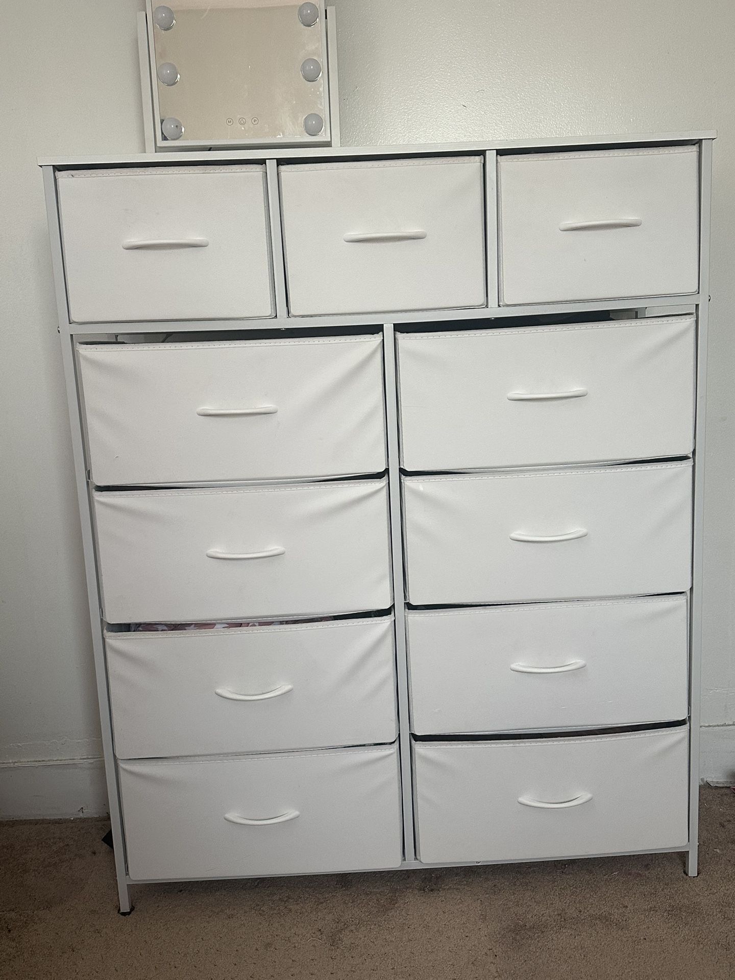 White Fabric Dresser