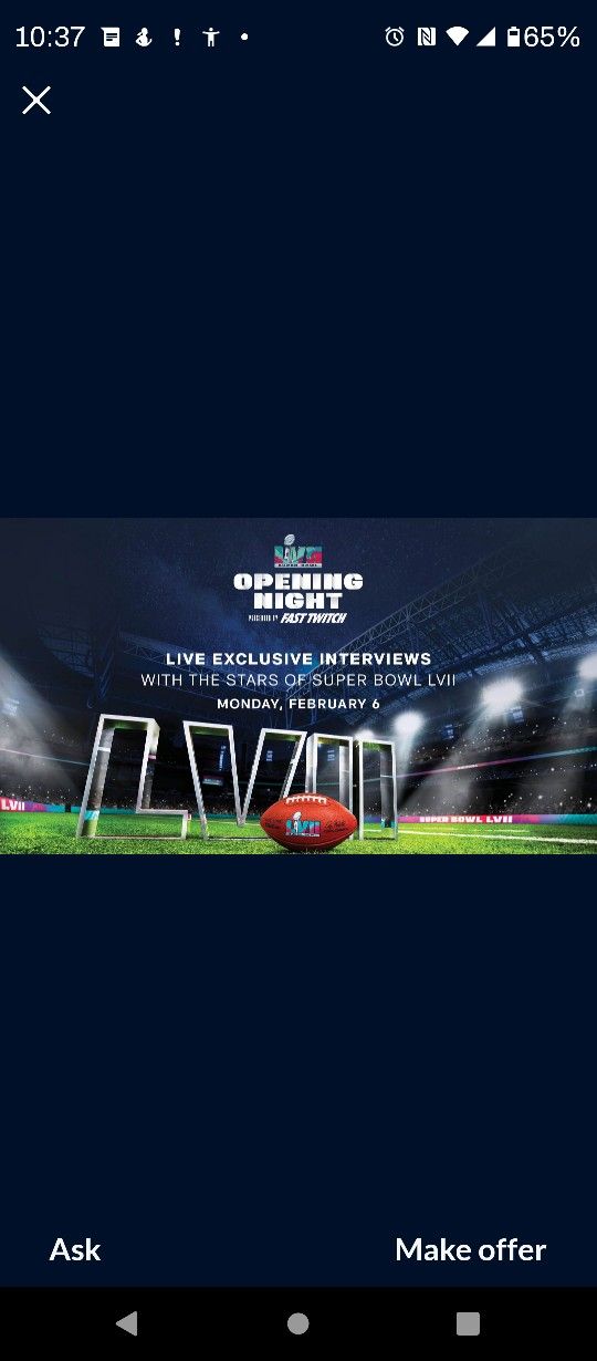 Superbowl Opening Night + Parking Pass