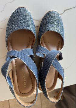 Easy Spirit Blue Espadrille Wedge Sandals