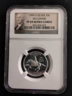 Silver Key First Year 1999-S Delaware State Quarter