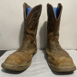 Justin steel Toe Work Boot Brown Mens Size 10 damaged 