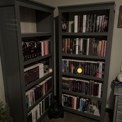 2 Gray  Bookshelves 