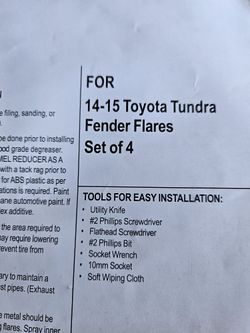 New Fender Flares 2014-2015 Toyota Tundra