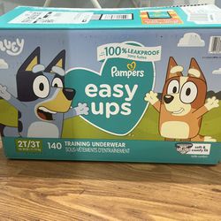 Open Box Never Used Pampers Easy Ups 2T-3T 140pcs