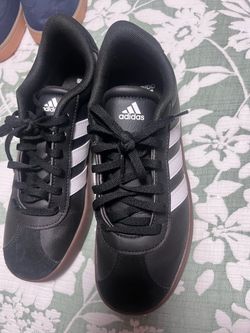 Adidas Black Low-Top Sneakers with Gum Sole