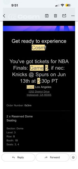 COSM Knicks Spurs game 5 tickets