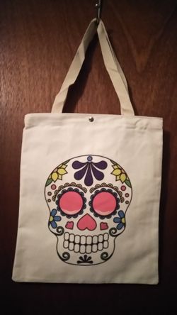Sugar Skull Canvas Tote Bag