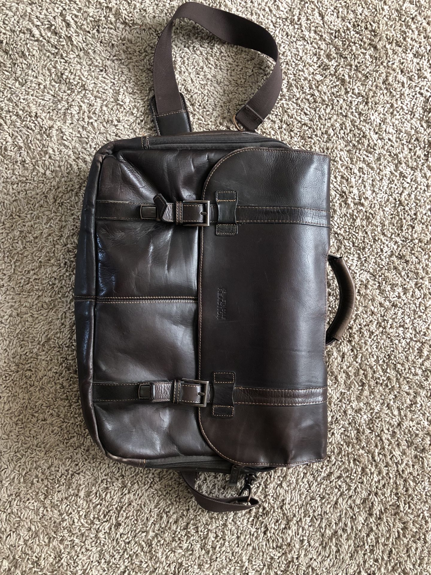 Kenneth Cole Leather Messenger Bag