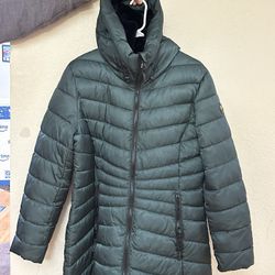 HFX Outdoors Hooded Puffer Jacket Faux Fur Large - women