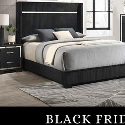 King Size Bed + Dresser + Mirror + Nightstand - Mattress Sold Separately 