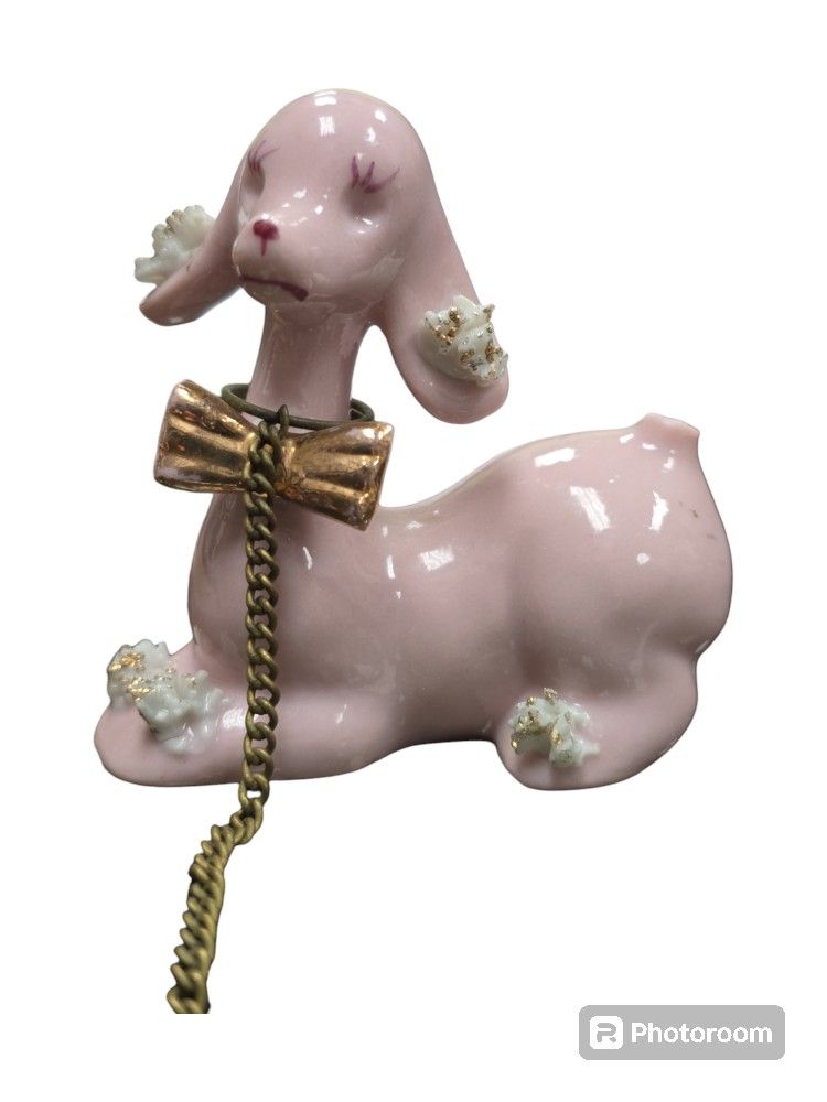 Vintage Pink Poodle 3 X 2 1/2 Inches 
