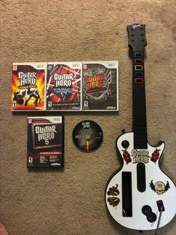 Guitar Hero guitar and games bundle Wii