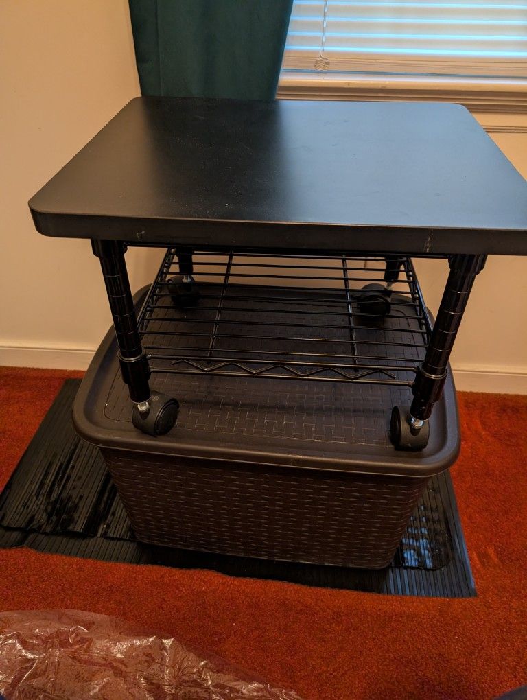 Table Or Stand With Adjustable Wheels
