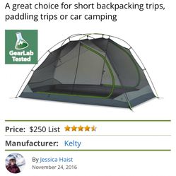 Kelty 2 Person 3 Season Tent - New 