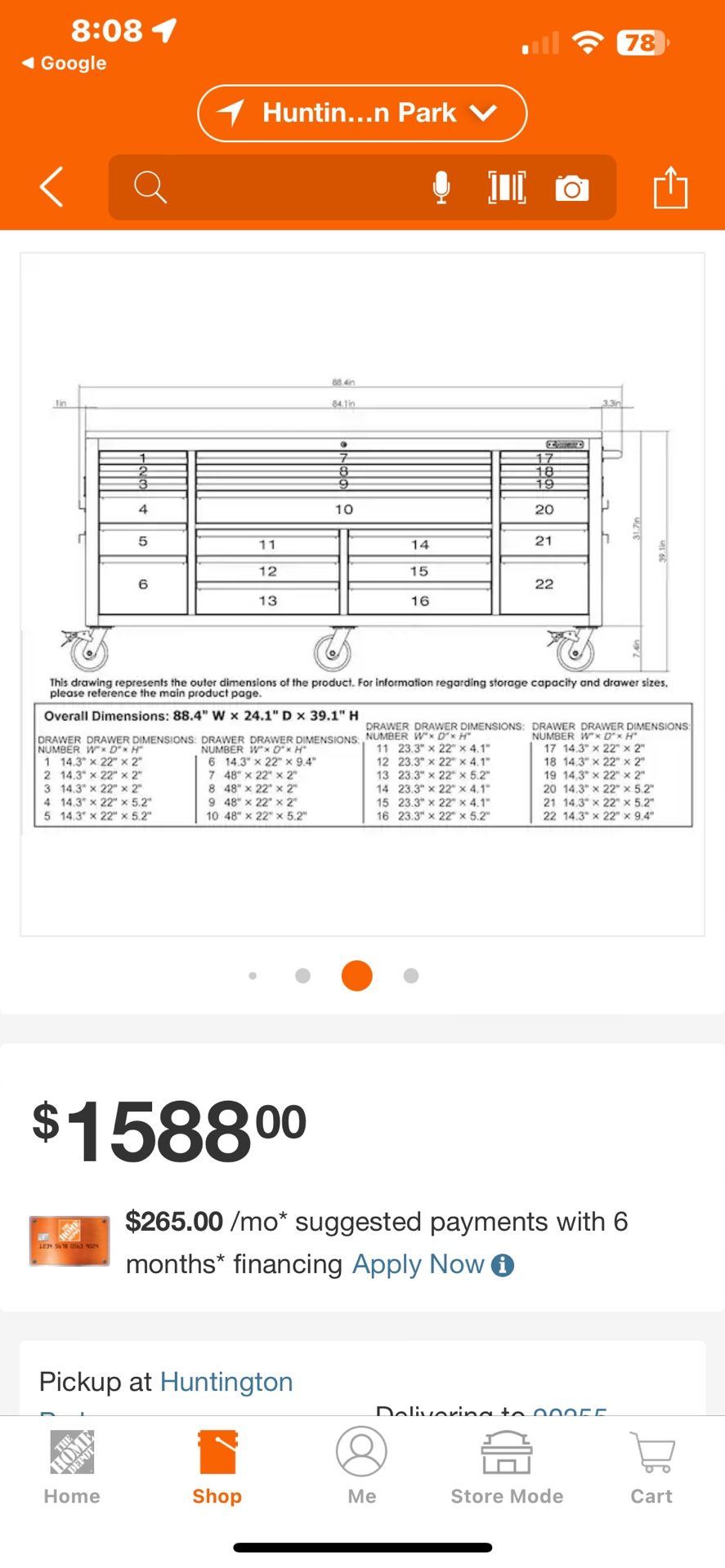 Husky HD 84 In . X 24 In . D 22-Drawer Matte Blue Mobile Workbench