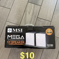 MSI Wooden Stereo Desktop Speakers - $10