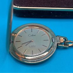 VINTAGE COLIBRI 17 JEWELS INCABLOC POCKET WATCH WITH ORIGINAL BOX