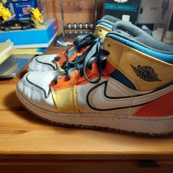 NIKE Air Jordan 1 Mid 'Multi Color Canvas 