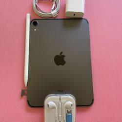 Apple Ipad Mini 6th Generation (2021/ 8.3” Liquid Retina ) 64GB WiFi + cellular (5G Unlocked) with pen, case & Accessories (256GB $569) 
