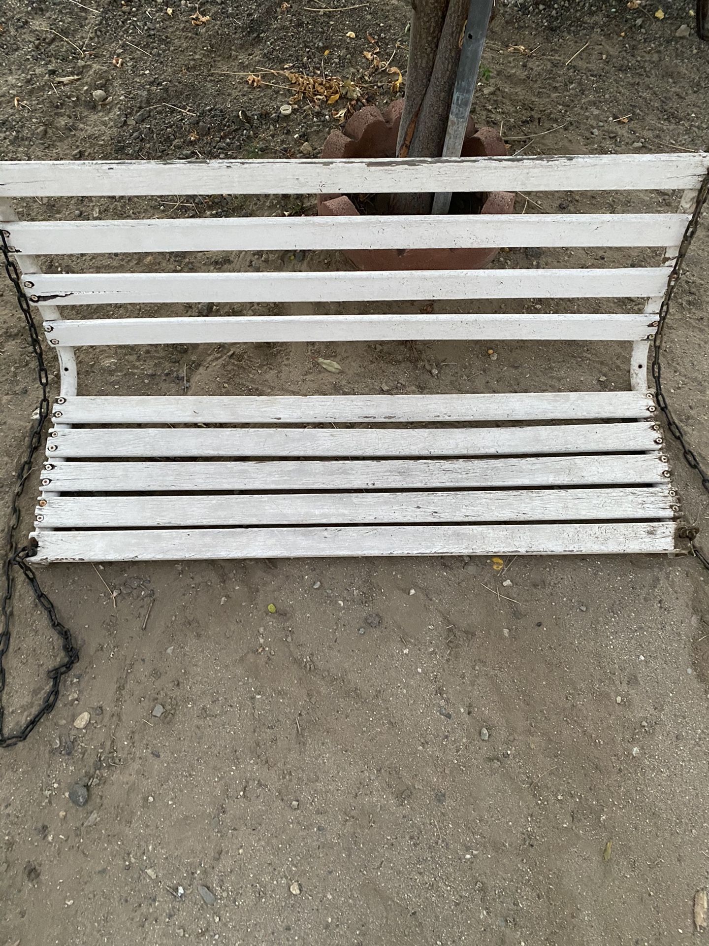 Porch Wood Swing In Good Condition Chains Included Sturdy 