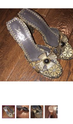 Leather Tapestry Shoes YSL