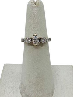 14K White Gold Round Ring | .9 TCW | Size 5.5