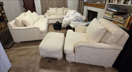 4 piece couch set with chaise & ottoman