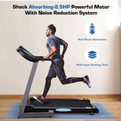2.5 HP Folding Treadmill with 12 Levels Auto Incline 8.5 mph Speed 15 Preset Program, 300lbs Max Weight, for Home Gym, New in Box 