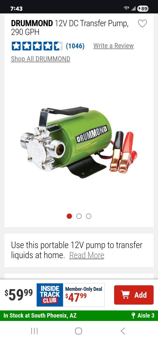 Drummond Transfer Pump