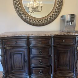 Havertys Buffet With Marble Top And Mirror