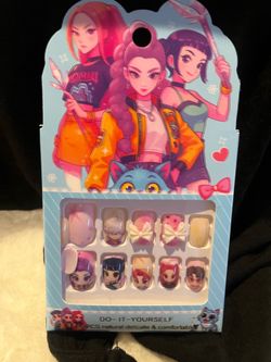 K-pop glued on nails