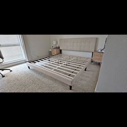 Reupholstered King Bed Frame