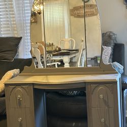 Grey Vanity Desk