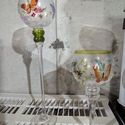 Decorative Glass Goblet Hand-painted Candlesticks