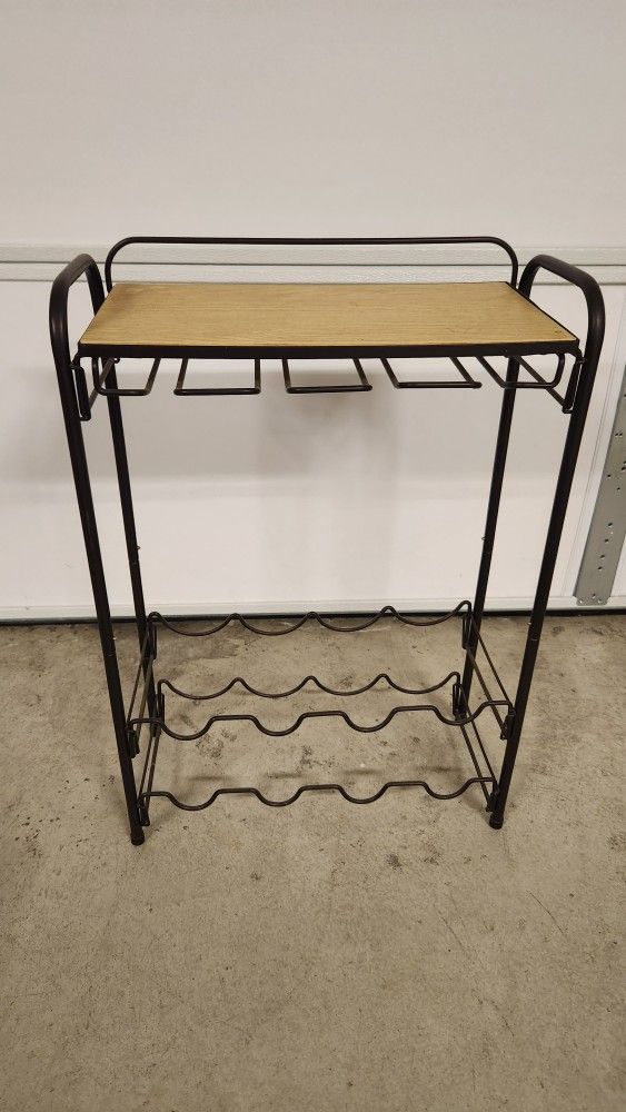 Baulch 8 Bottle Tabletop Wine Bottle & Glass Rack in Black