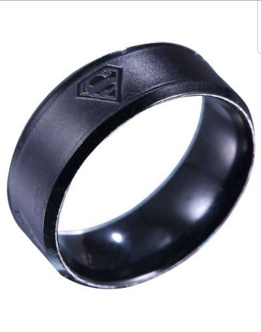 Black superman ring jewelry stainless steel rings jewelry ring